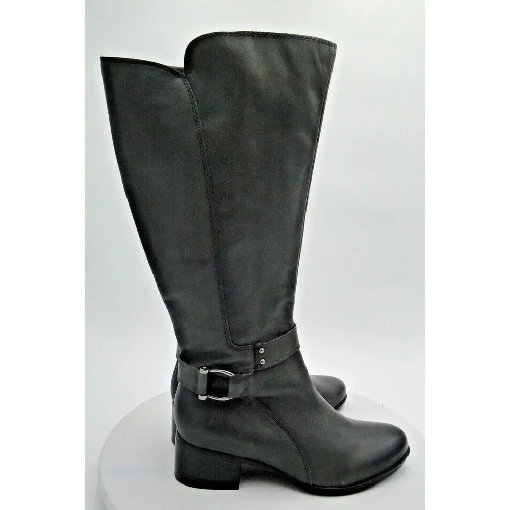 Naturalizer Women's‎ Size 7.5 Gray Kelso Leather knee high boots Zip-up New